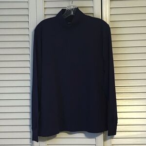 Lands' End Women's Deep Blue Mockneck Sweater